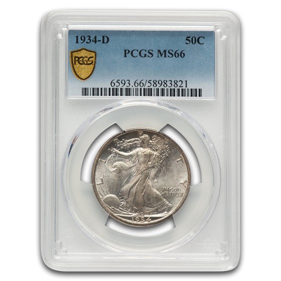 1934-D Walking Liberty Half Dollar MS-66 PCGS