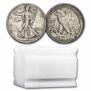 1934-D Walking Liberty Halves 20-Coin Roll Avg Circ