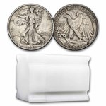 1934-D Walking Liberty Halves 20-Coin Roll Avg Circ