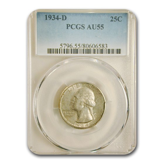 1934-D Washington Quarter AU-55 PCGS 1934-D Washington Quarter AU-55 PCGS
