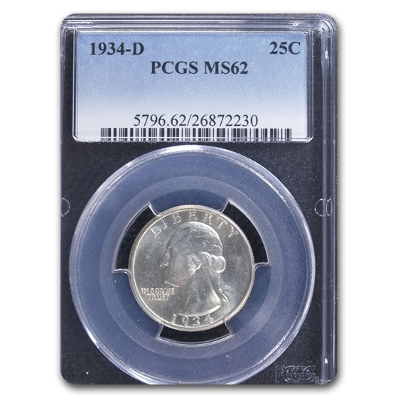 1934-D Washington Quarter MS-62 PCGS 1934-D Washington Quarter MS-62 PCGS