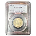 1934-D Washington Quarter MS-64 PCGS