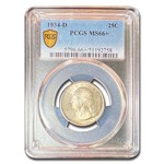 1934-D Washington Quarter MS-66+ PCGS