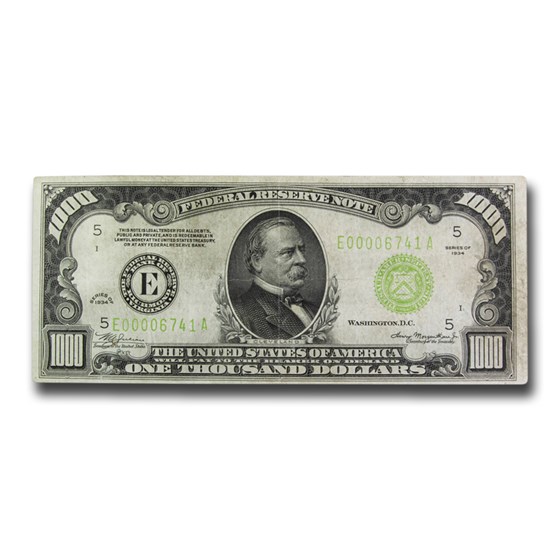1934 (E-Richmond) $1,000 FRN VF (Fr#2211-E) LGS 1934 (E-Richmond) $1,000 FRN VF (Fr#2211-E) LGS