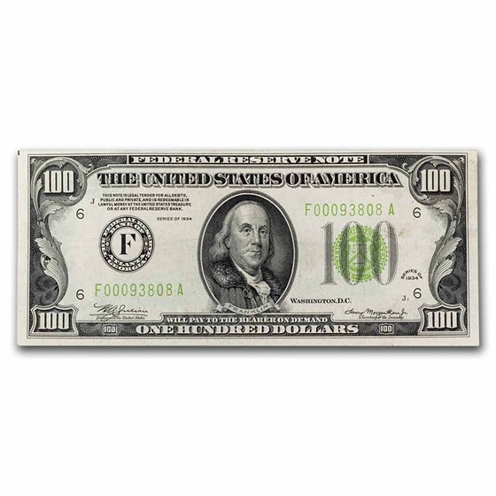 1934 (F-Atlanta) $100 FRN AU (Fr#2152-F) LGS 1934 (F-Atlanta) $100 FRN AU (Fr#2152-F) LGS