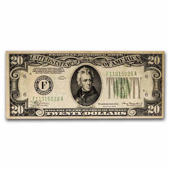 1934 (F-Atlanta) $20 FRN AU (Fr#2054-F) 1934 (F-Atlanta) $20 FRN AU (Fr#2054-F)