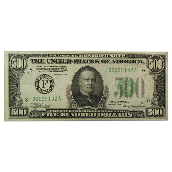 1934 (F-Atlanta) $500 FRN XF 1934 (F-Atlanta) $500 FRN XF