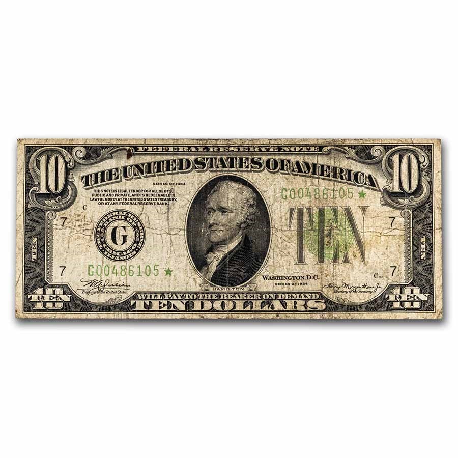 1934* (G-Chicago) $10 FRN Fine (Fr#2004-G*) Star Note