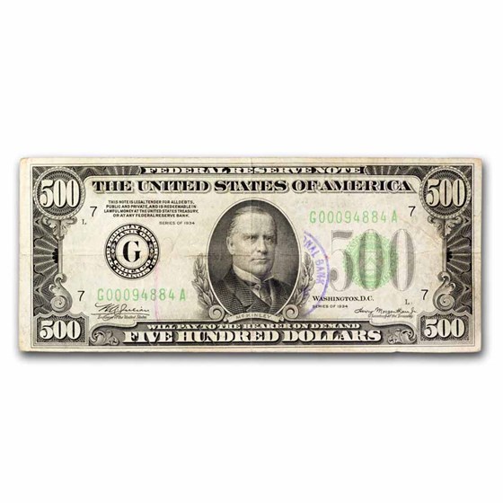 1934 (G-Chicago) $500 FRN VF (Fr#2201-G) Net