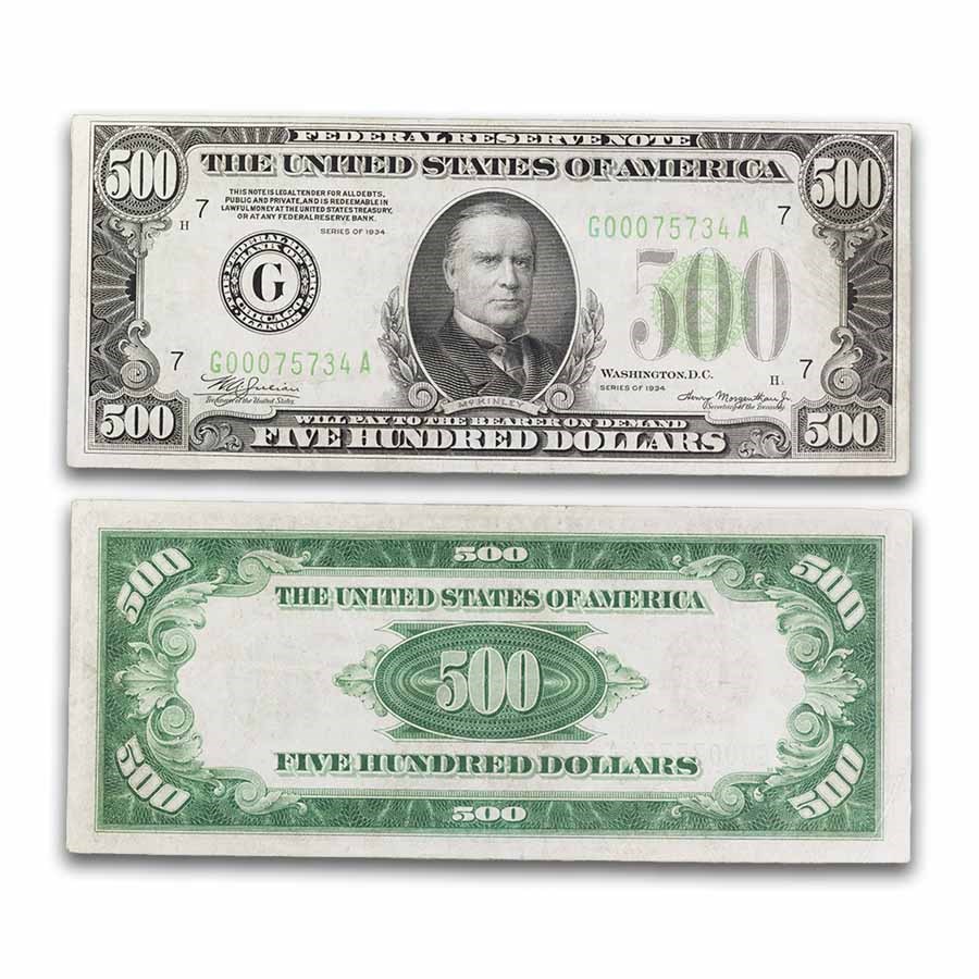 1934 (G-Chicago) $500 FRN VF+ (Fr#2201-G)
