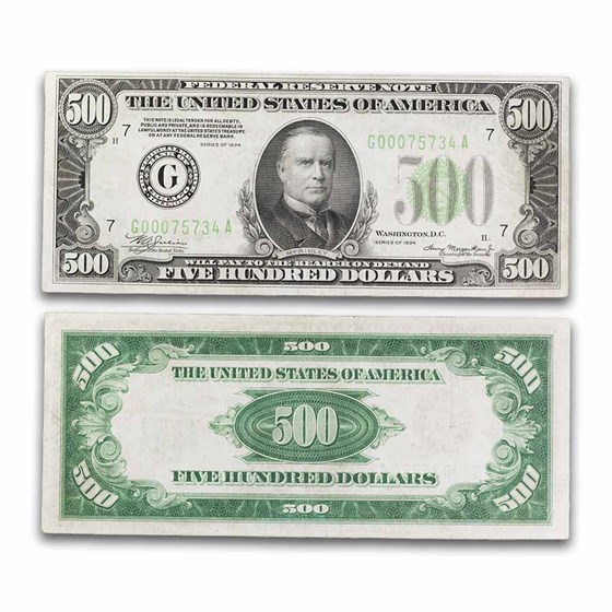 1934 (G-Chicago) $500 FRN VF+ 1934 (G-Chicago) $500 FRN VF+