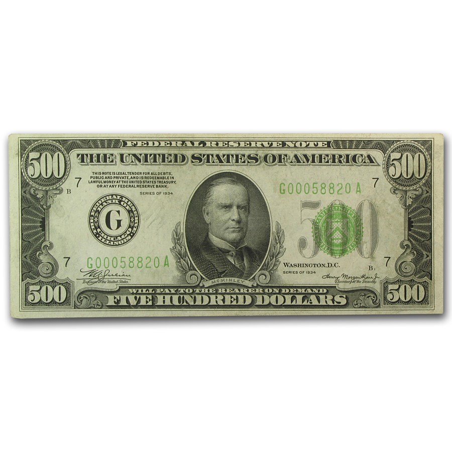 1934 (G-Chicago) $500 FRN XF (Fr#2201-G) LGS