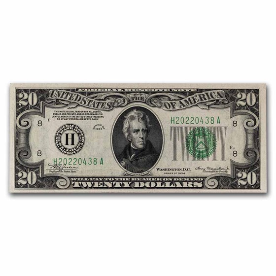 1934 (H-St. Louis) $20 FRN CU (Fr#2054-H) 1934 (H-St. Louis) $20 FRN CU (Fr#2054-H)