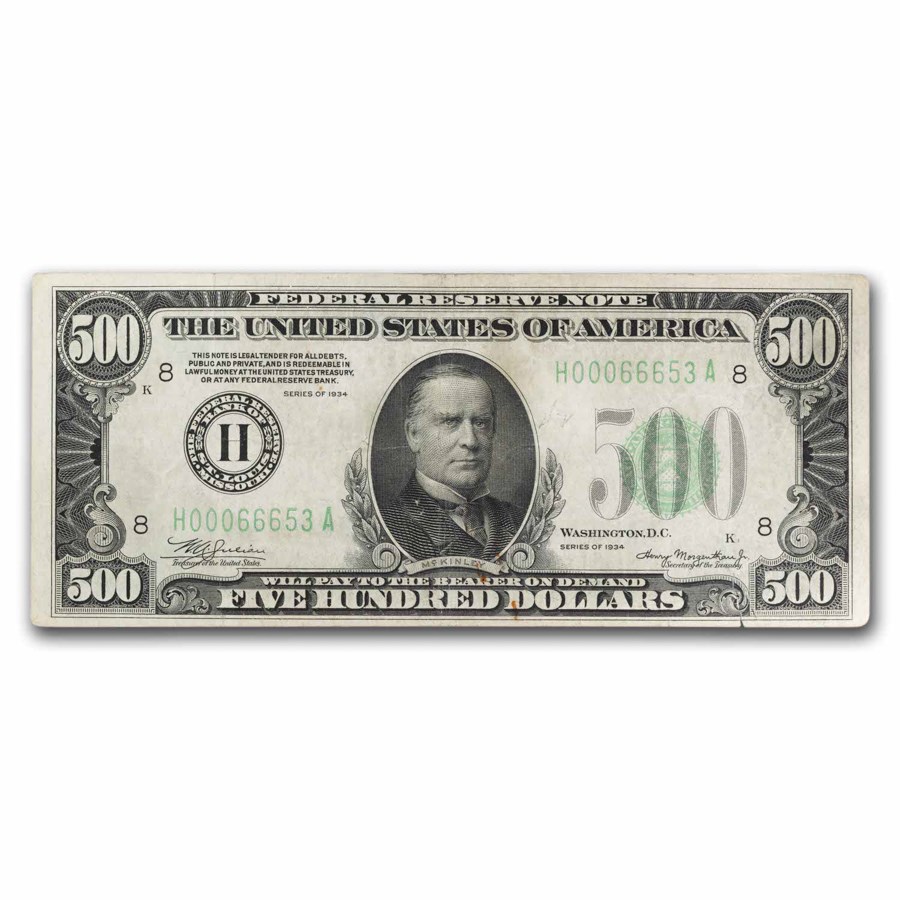 1934 (H-St. Louis) $500 FRN VF (Fr#2201-H) LGS Details