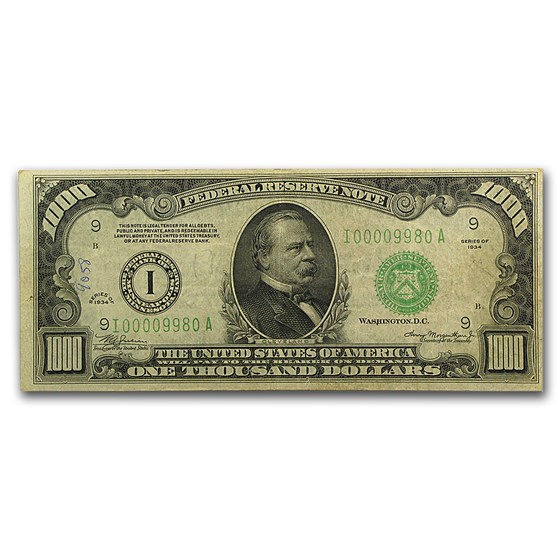 1934 (I-Minneapolis) $1,000 FRN VF 1934 (I-Minneapolis) $1,000 FRN VF