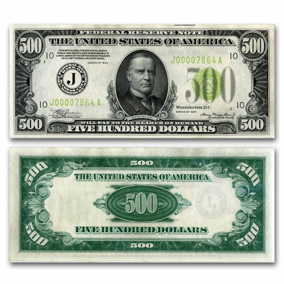 1934 (J-Kansas City) $500 FRN Choice CU (Fr#2201-J) LGS 1934 (J-Kansas City) $500 FRN Choice CU (Fr#2201-J) LGS