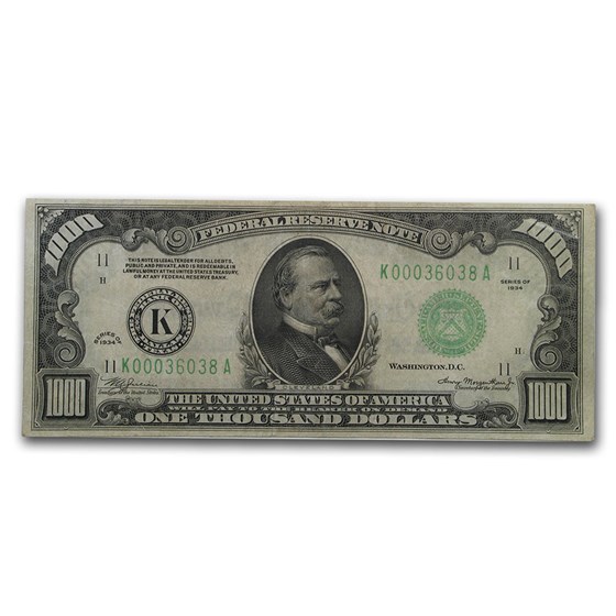 1934 (K-Dallas) $1,000 FRN VF 1934 (K-Dallas) $1,000 FRN VF