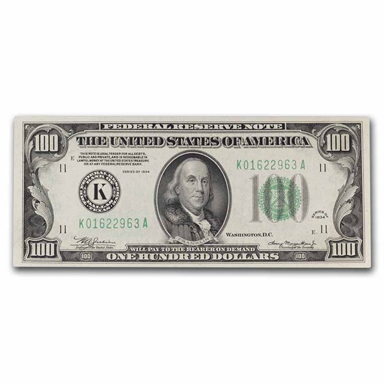 1934 (K-Dallas) $100 FRN CCU (Fr#2152-K) 1934 (K-Dallas) $100 FRN CCU (Fr#2152-K)
