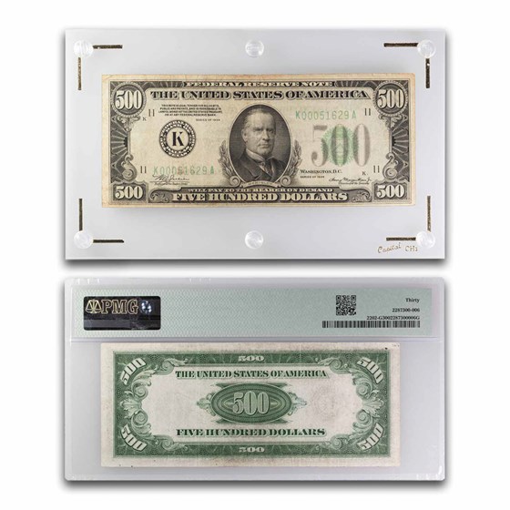 1934 (K-Dallas) $500 FRN VF (Fr#2201-K) Details 1934 (K-Dallas) $500 FRN VF (Fr#2201-K) Details