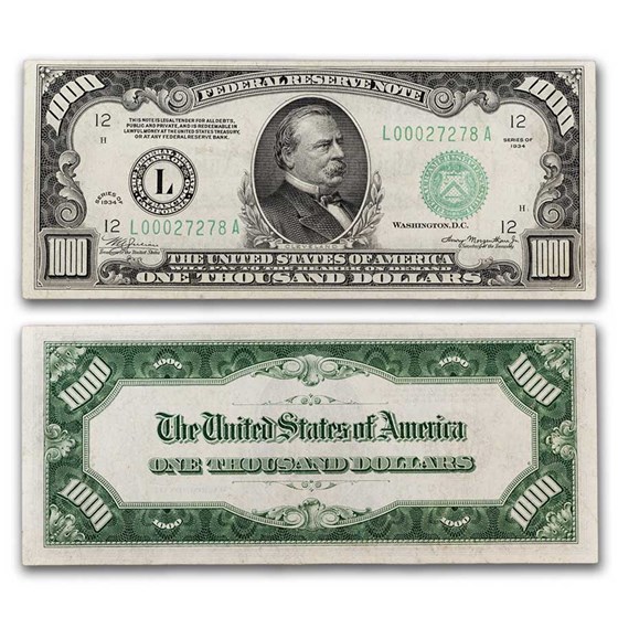 1934 (L-San Francisco) $1,000 FRN AU (Fr#2211-L)