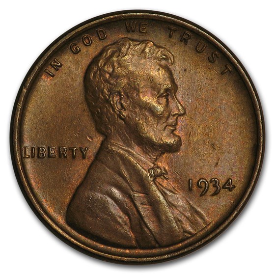 1934 Lincoln Cent AU-58 1934 Lincoln Cent AU-58