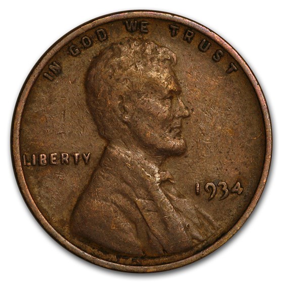 1934 Lincoln Cent Fine+ 1934 Lincoln Cent Fine+