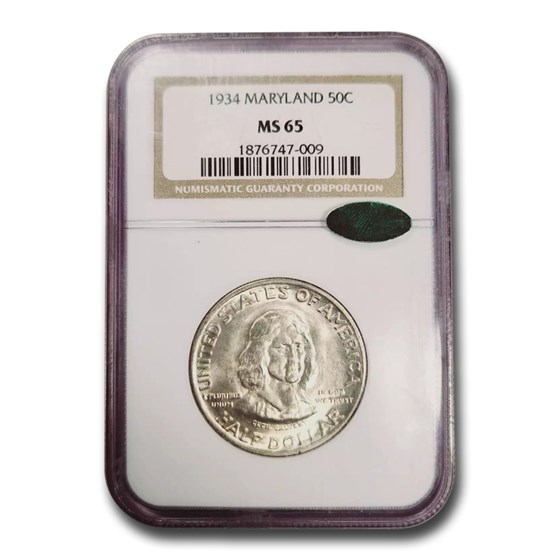1934 Maryland Tercentenary Half Dollar MS-65 NGC CAC 1934 Maryland Tercentenary Half Dollar MS-65 NGC CAC