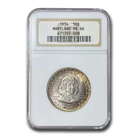 1934 Maryland Tercentenary Half Dollar MS-66 NGC 1934 Maryland Tercentenary Half Dollar MS-66 NGC