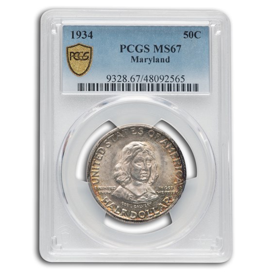 1934 Maryland Tercentenary Half Dollar MS-67 PCGS 1934 Maryland Tercentenary Half Dollar MS-67 PCGS