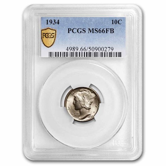 1934 Mercury Dime MS-66 NGC (FB) 1934 Mercury Dime MS-66 NGC (FB)