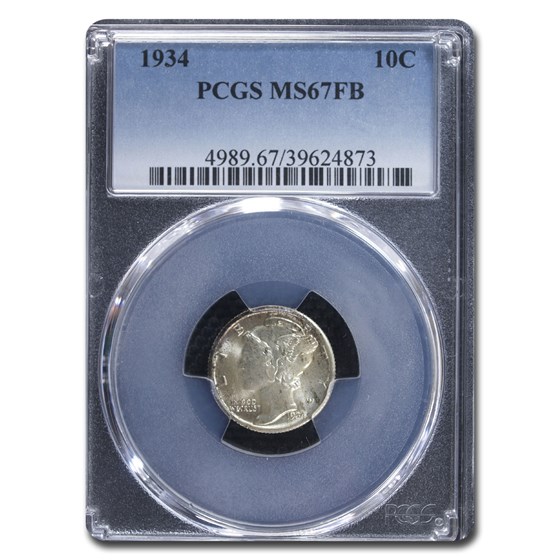 1934 Mercury Dime MS-67 PCGS (FB) 1934 Mercury Dime MS-67 PCGS (FB)
