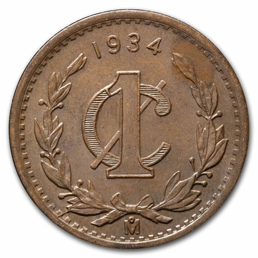 1934 Mexico Bronze 1 Centavo BU