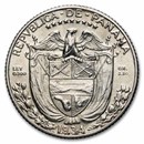 1934 Panama Silver 1/10 Balboa BU
