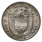 1934 Panama Silver 1/4 Balboa AU
