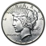 1934 Peace Dollar AU-58