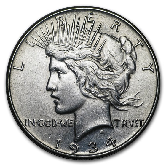 1934 Peace Dollar AU Details (Cleaned) 1934 Peace Dollar AU Details (Cleaned)
