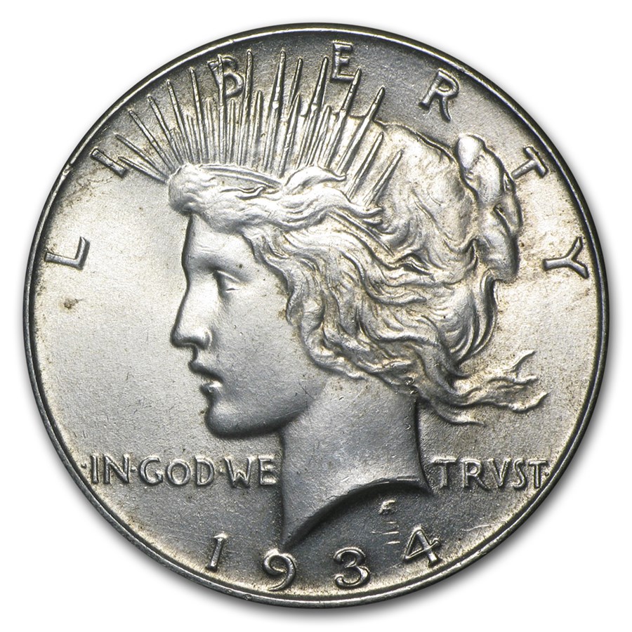 1934 Peace Dollar AU