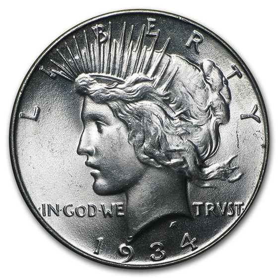 1934 Peace Dollar BU (Hairlines) 1934 Peace Dollar BU (Hairlines)