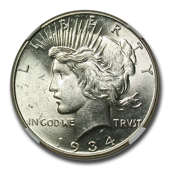 1934 Peace Dollar MS-61 NGC 1934 Peace Dollar MS-61 NGC