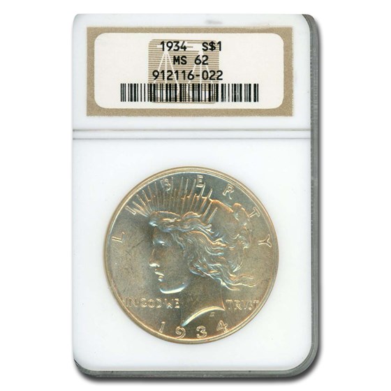 1934 Peace Dollar MS-62 NGC 1934 Peace Dollar MS-62 NGC