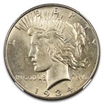1934 Peace Dollar MS-62 NGC