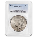 1934 Peace Dollar MS-62 PCGS
