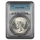 1934 Peace Dollar MS-62 PCGS
