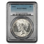 1934 Peace Dollar MS-62 PCGS
