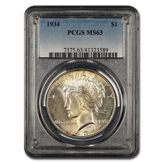 1934 Peace Dollar MS-63 PCGS 1934 Peace Dollar MS-63 PCGS