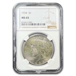 1934 Peace Dollar MS-65 NGC