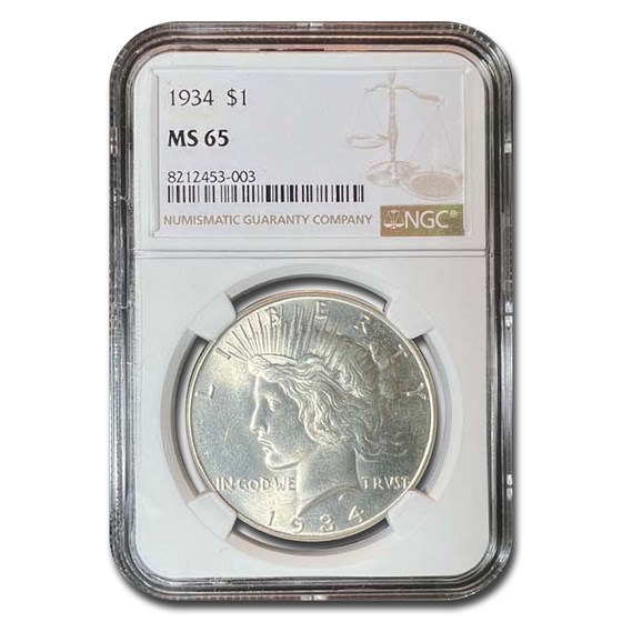 1934 Peace Dollar MS-65 NGC 1934 Peace Dollar MS-65 NGC