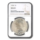 1934 Peace Dollar MS-65+ NGC