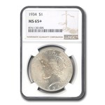 1934 Peace Dollar MS-65+ NGC