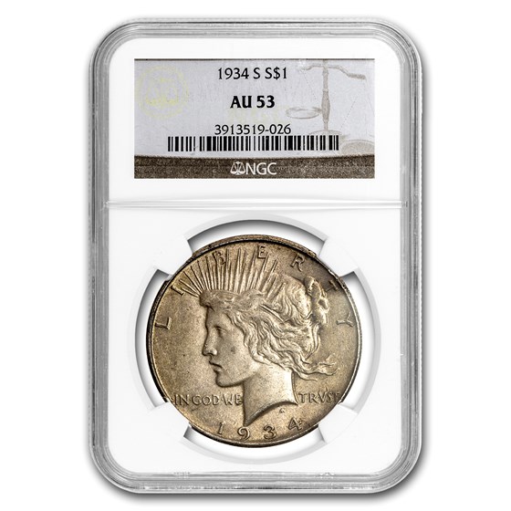 1934-S Peace Dollar AU-53 NGC 1934-S Peace Dollar AU-53 NGC